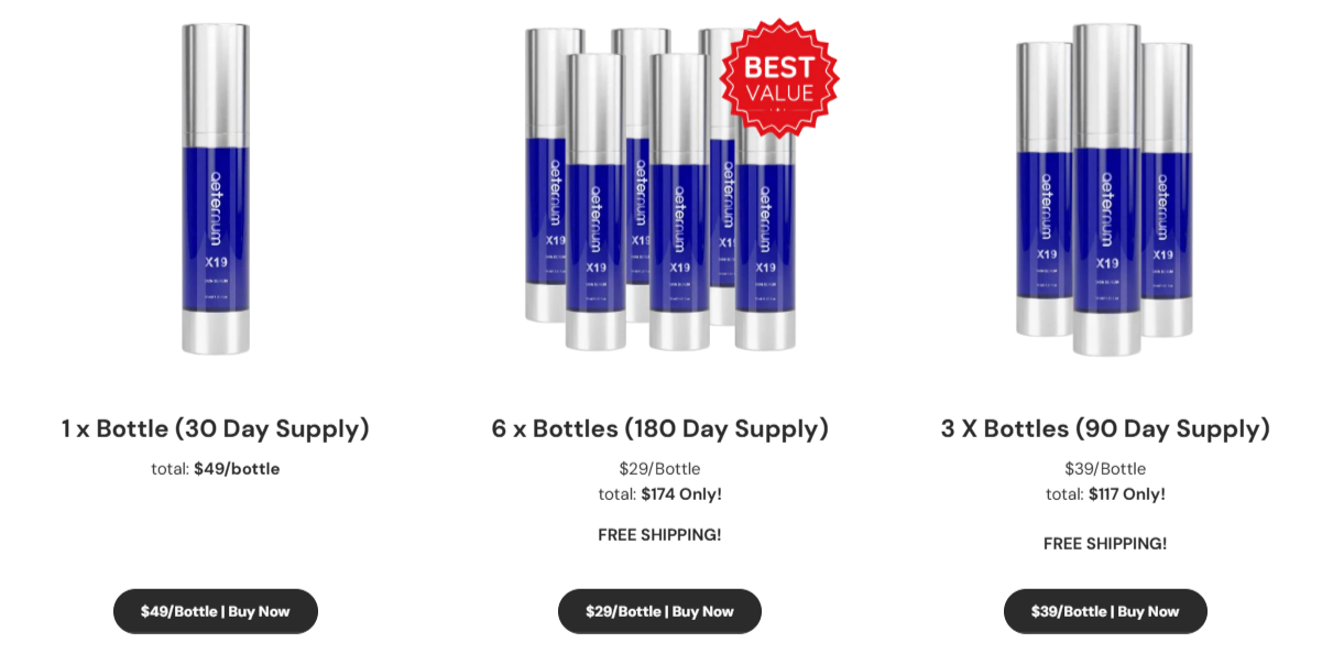 Aeternum X19 Skin Serum Price details